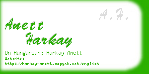 anett harkay business card